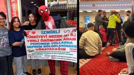 Hatay’da bayram namazı kılan ‘Örümcek Adam’a polis müdahalesiyle karşılaşıldı