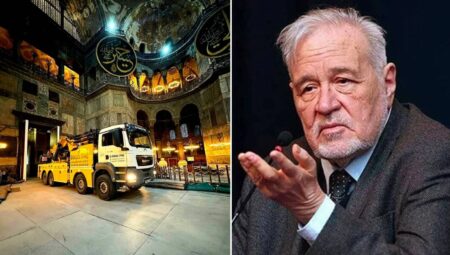 İlber Ortaylı’dan Ayasofya’ya Vinç Sokulmasına Sert Tepki: “Tarihe Geçtiniz, Tebrikler!”