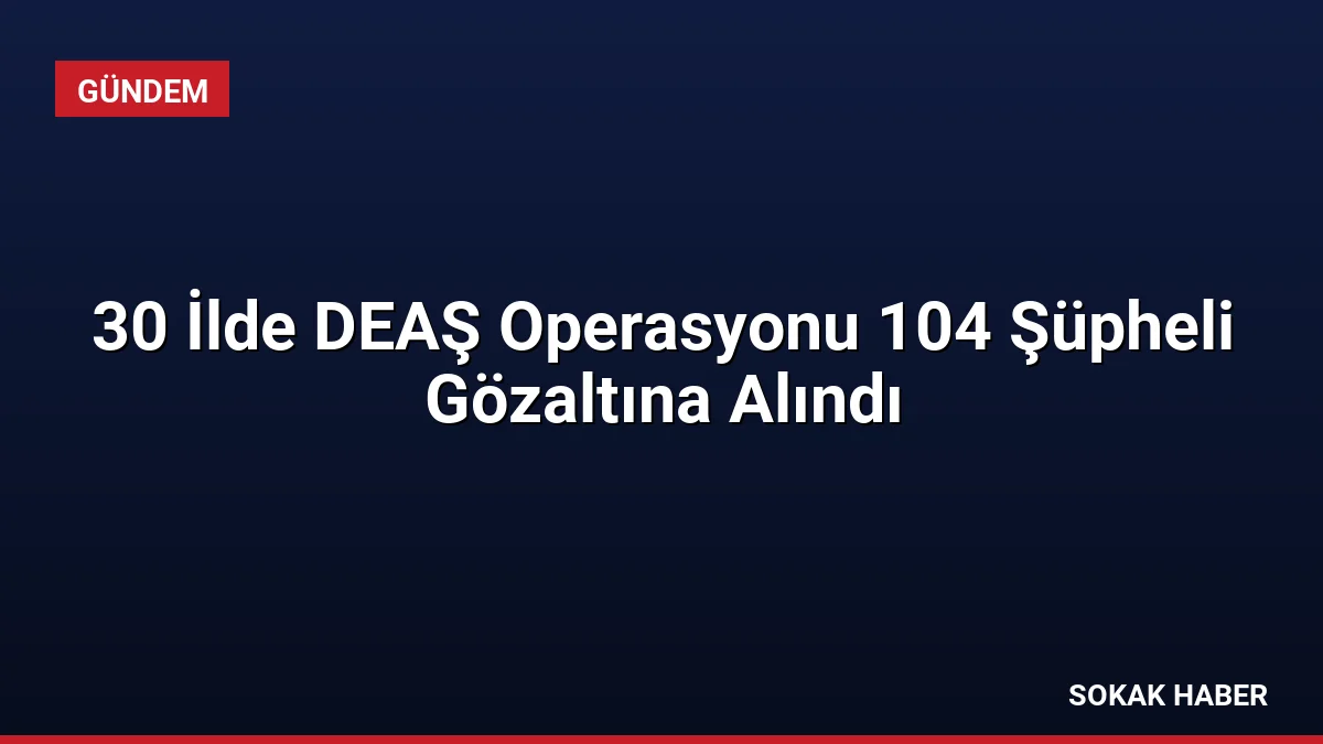 30 İlde DEAŞ Operasyonu 104 Şüpheli Gözaltına Alındı