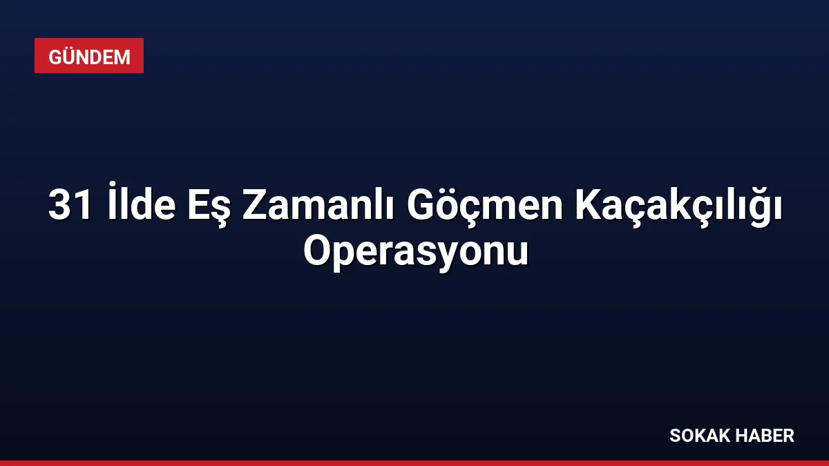 31 İlde Eş Zamanlı Göçmen Kaçakçılığı Operasyonu