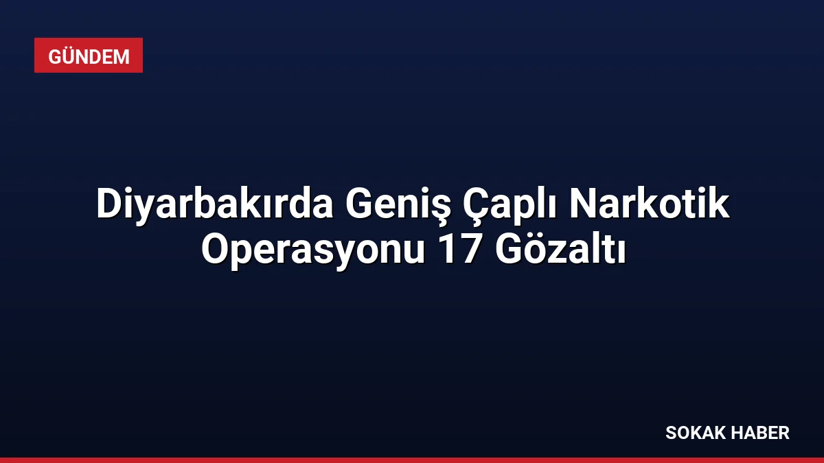 Diyarbakırda Geniş Çaplı Narkotik Operasyonu 17 Gözaltı