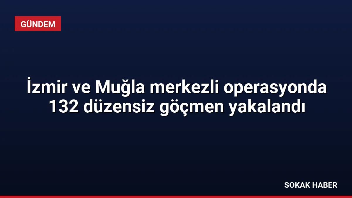 İzmir ve Muğla merkezli operasyonda 132 düzensiz göçmen yakalandı